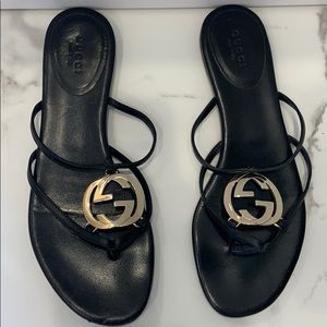 Gucci Classic Double G Leather Sandal